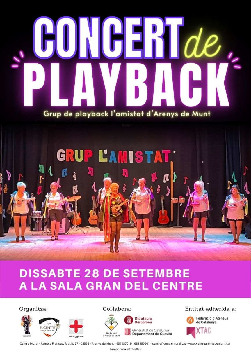 Concert de Playback: L’amistat d’Arenys de&nbsp;Munt