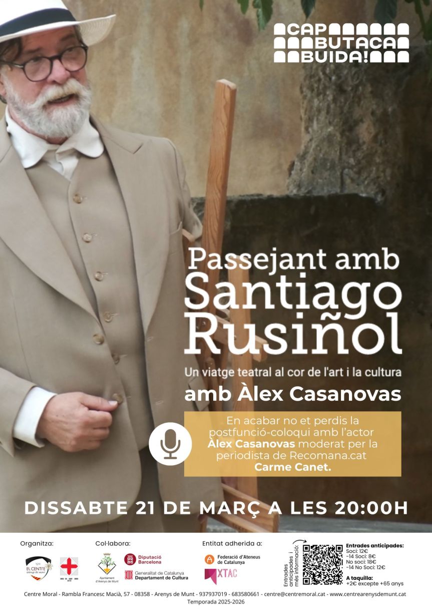 Passejant amb Santiago Rusiñol amb Àlex&nbsp;Casanovas