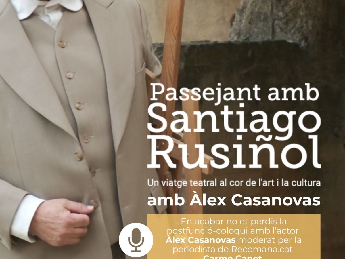 Passejant amb Santiago Rusiñol amb Àlex&nbsp;Casanovas
